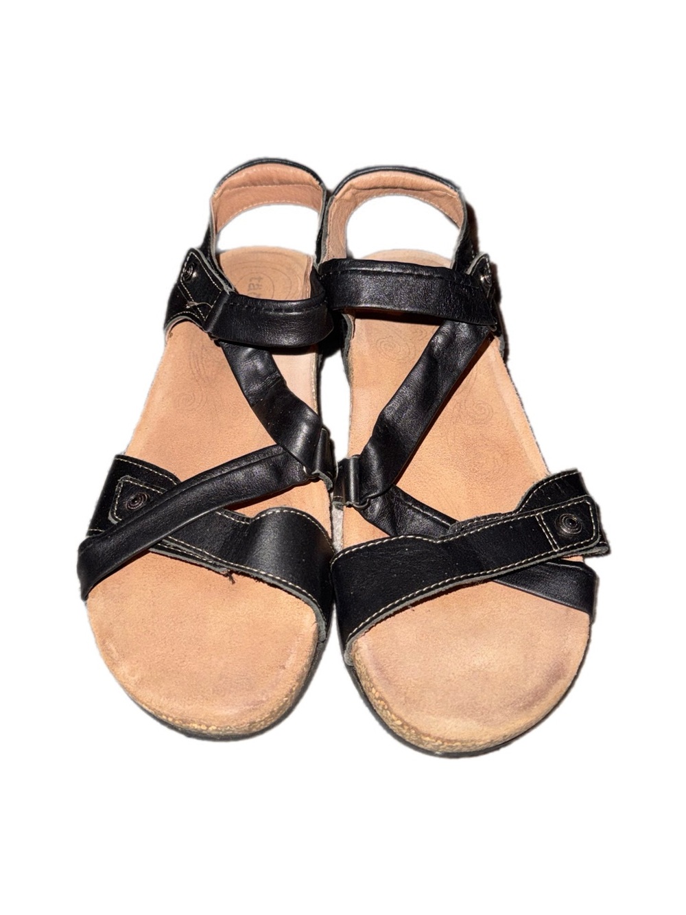 Women's TOA Black Strappy Comfort Sandals size 9